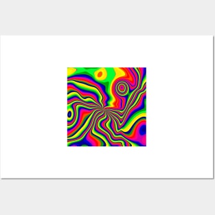 Psychedelic Groovy Colorful Pattern Posters and Art